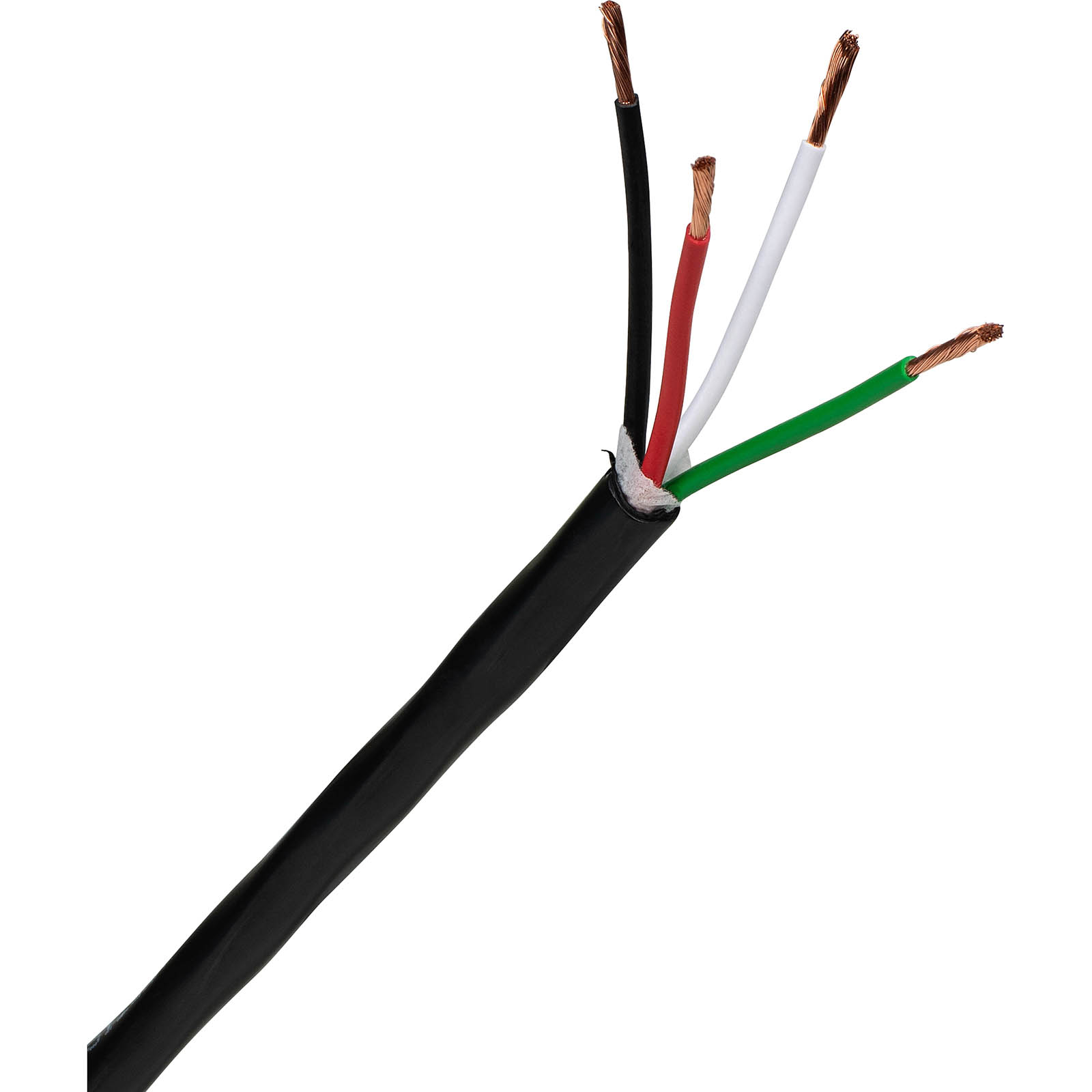 Image of 16awg 4c High Strand Bare Copper Direct Burial Uv Rated Speaker Wire Black 500 Ft.